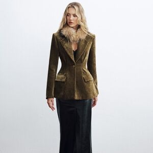 Commense Velvet Single Button Blazer SPU: OA250818020